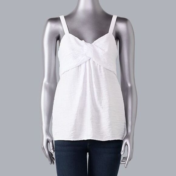 Simply Vera Vera Wang White Twist-Front Tank Blouse Size XXL New - Picture 1 of 6